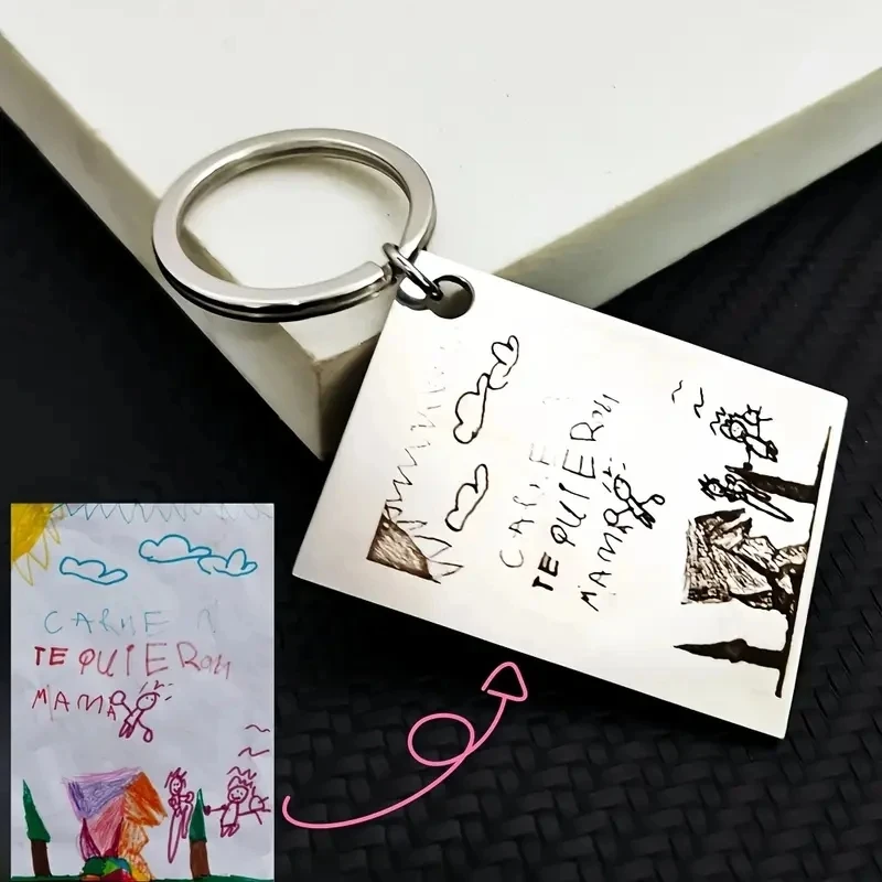 Personalized Custom Kids Artwork Laser Engraved Key Chain Children Drawing Graffiti Photo Stainless Steel Key Ring Jewelry Gifts
Personalized Custom Kids Artwork Laser Engraved Key Chain Children Drawing Graffiti Photo Stainless Steel Key Ring Jewelry Gifts