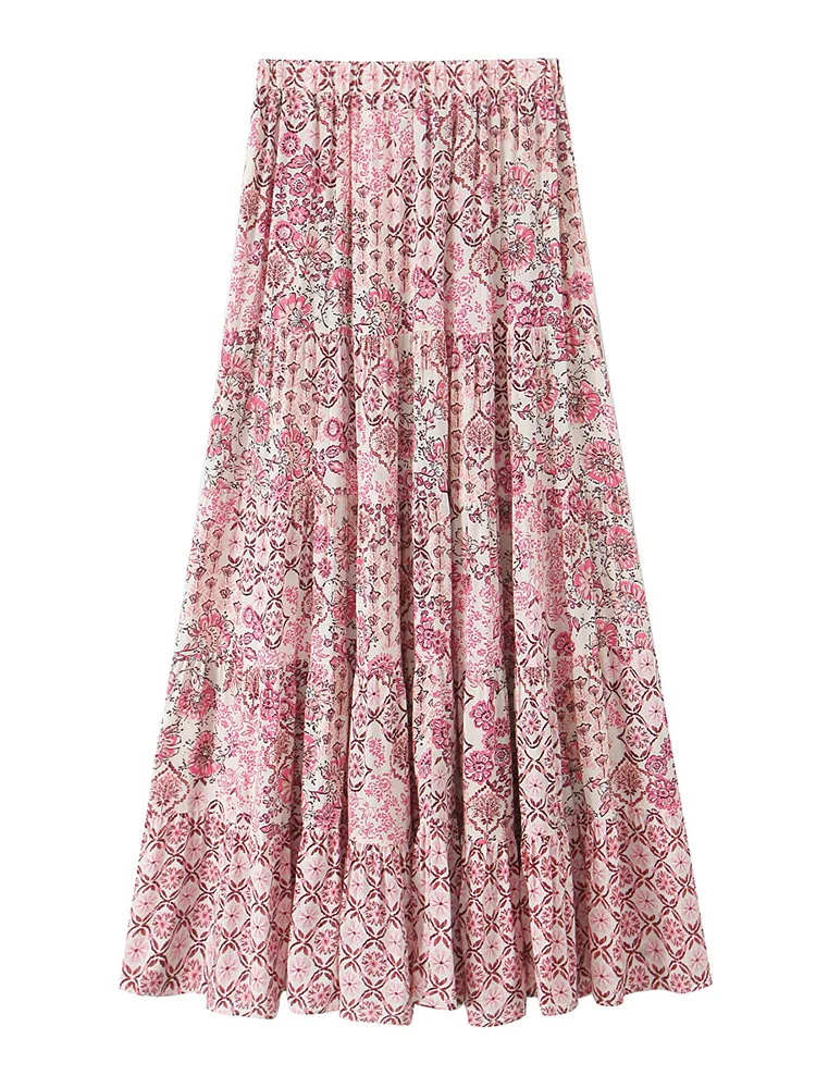 SIYANG Women Fashion Printed Pleated A-Line Midi Skirt Vintage High Elastic Waist Female Chic Lady Skirts 
SIYANG Women Fashion Printed Pleated A-Line Midi Skirt Vintage High Elastic Waist Female Chic Lady Skirts