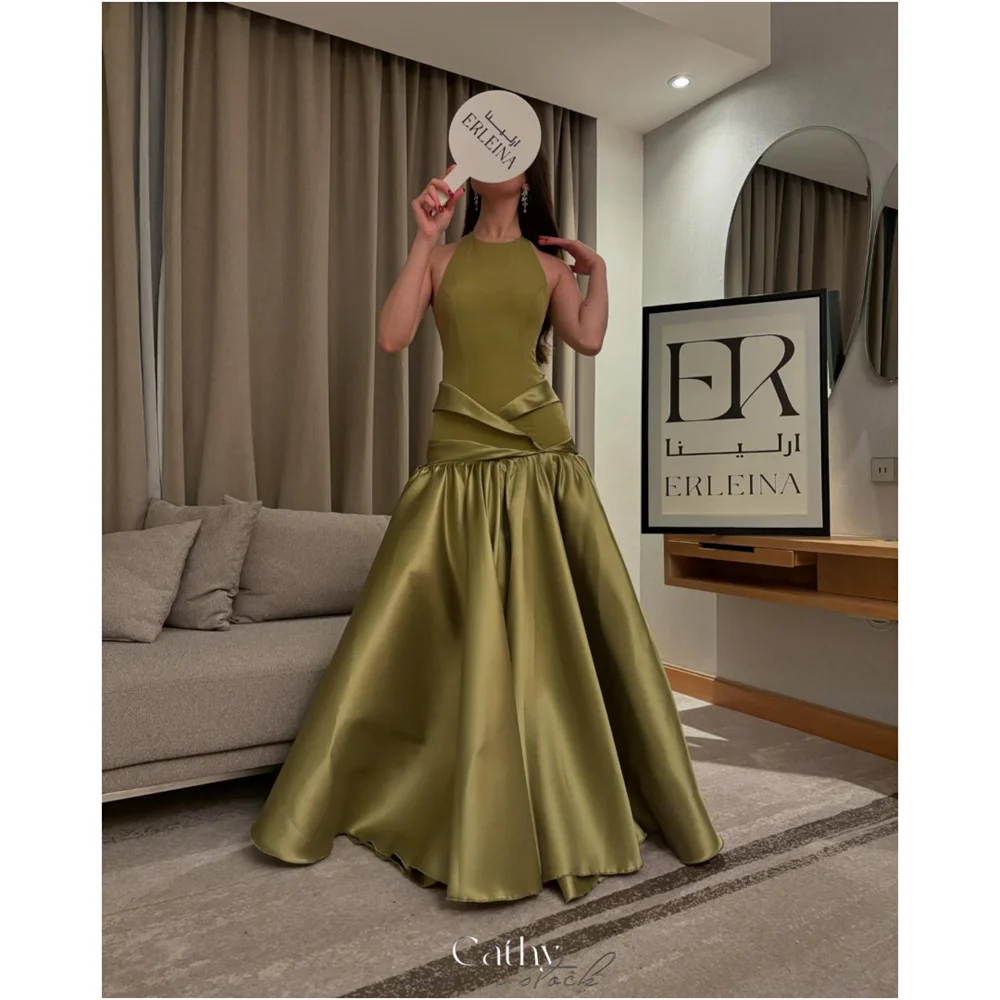 Cathy Customized Olive Green Halter Neck A-line Prom Dress Zip Back vestidos de noiva Floor-length Sleeveless Evening Dresses
Cathy Customized Olive Green Halter Neck A-line Prom Dress Zip Back vestidos de noiva Floor-length Sleeveless Evening Dresses
