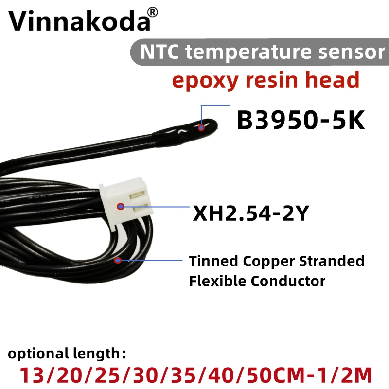 1PCS NTC Thermistor Temperature Sensor B3950 5K 1% Air probe air conditioning probe 13/20/25/30/35/40/50CM 1/2/M
1PCS NTC Thermistor Temperature Sensor B3950 5K 1% Air probe air conditioning probe 13/20/25/30/35/40/50CM 1/2/M