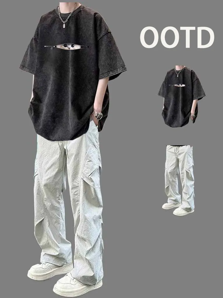 Cool Trendy Summer Washed Vintage Short Sleeve Youthful Long Pants Set Fashionable Male Clothing T-Shirt And Pants Ensemble
Cool Trendy Summer Washed Vintage Short Sleeve Youthful Long Pants Set Fashionable Male Clothing T-Shirt And Pants Ensemble