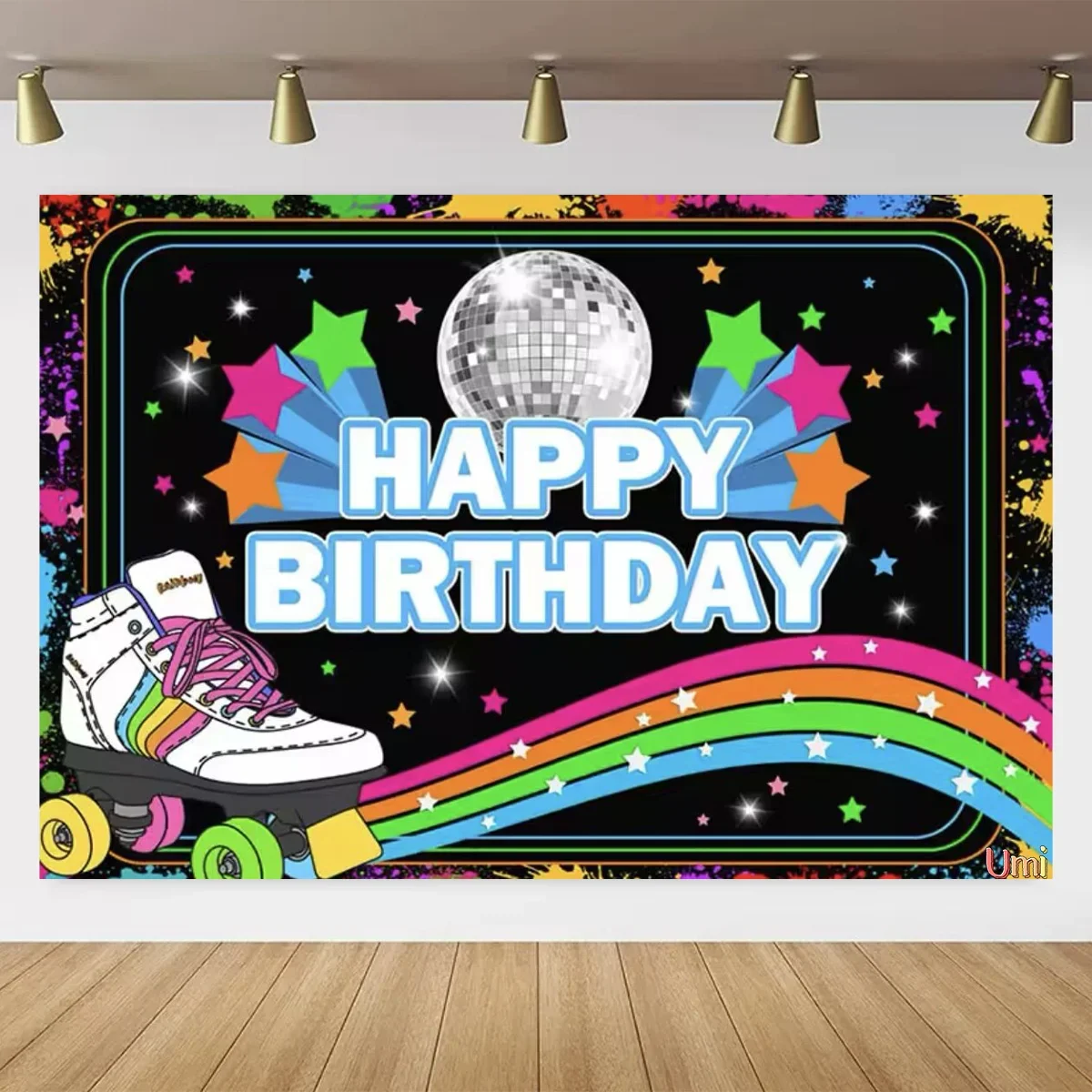 Roller Skating Shoes Theme Birthday Background Child Women 80s 90s Pink Roller Skating Neon Lights Rainbow Disco Party Backdrop
Roller Skating Shoes Theme Birthday Background Child Women 80s 90s Pink Roller Skating Neon Lights Rainbow Disco Party Backdrop