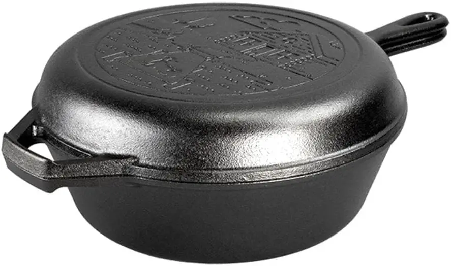 Cast Iron Combo Cooker, 3.2 Quart Black, Versatile for Searing Baking Frying
Cast Iron Combo Cooker, 3.2 Quart Black, Versatile for Searing Baking Frying