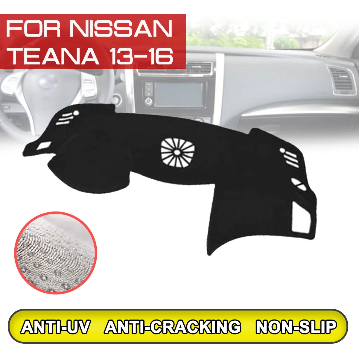 Коврик для приборной панели для Nissan Teana 2013, 2014, 2015, 2016, нескользящий коврик для приборной панели с защитой от ультрафиолета
Коврик для приборной панели для Nissan Teana 2013, 2014, 2015, 2016, нескользящий коврик для приборной панели с защитой от ультрафиолета