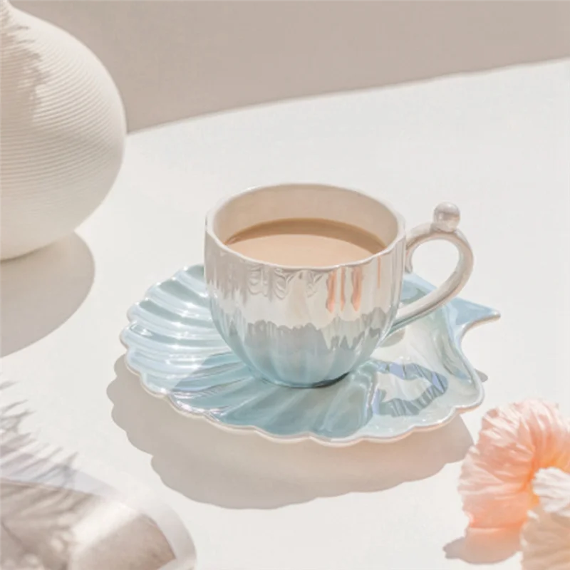 Y50A- Coffee Mug With Saucer, Pearl Shell Cup, Cute Coffee Mugs For Office And Home, For Tea Latte Milk
Y50A- Coffee Mug With Saucer, Pearl Shell Cup, Cute Coffee Mugs For Office And Home, For Tea Latte Milk