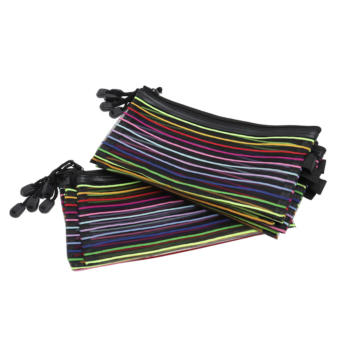 12 PCS Pencil Case Clutch Bag Mesh Storage with Zipper Rainbow Stripes Pouch Colorful Student Nylon
12 PCS Pencil Case Clutch Bag Mesh Storage with Zipper Rainbow Stripes Pouch Colorful Student Nylon