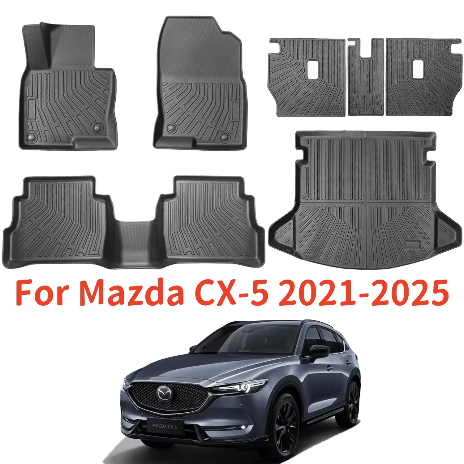 Для Mazda CX5 CX-5 2021-2025 Коврики для багажника, всепогодные водонепроницаемые противоскользящие передние и задние коврики для багажника, подушечки для ног
Для Mazda CX5 CX-5 2021-2025 Коврики для багажника, всепогодные водонепроницаемые противоскользящие передние и задние коврики для багажника, подушечки для ног