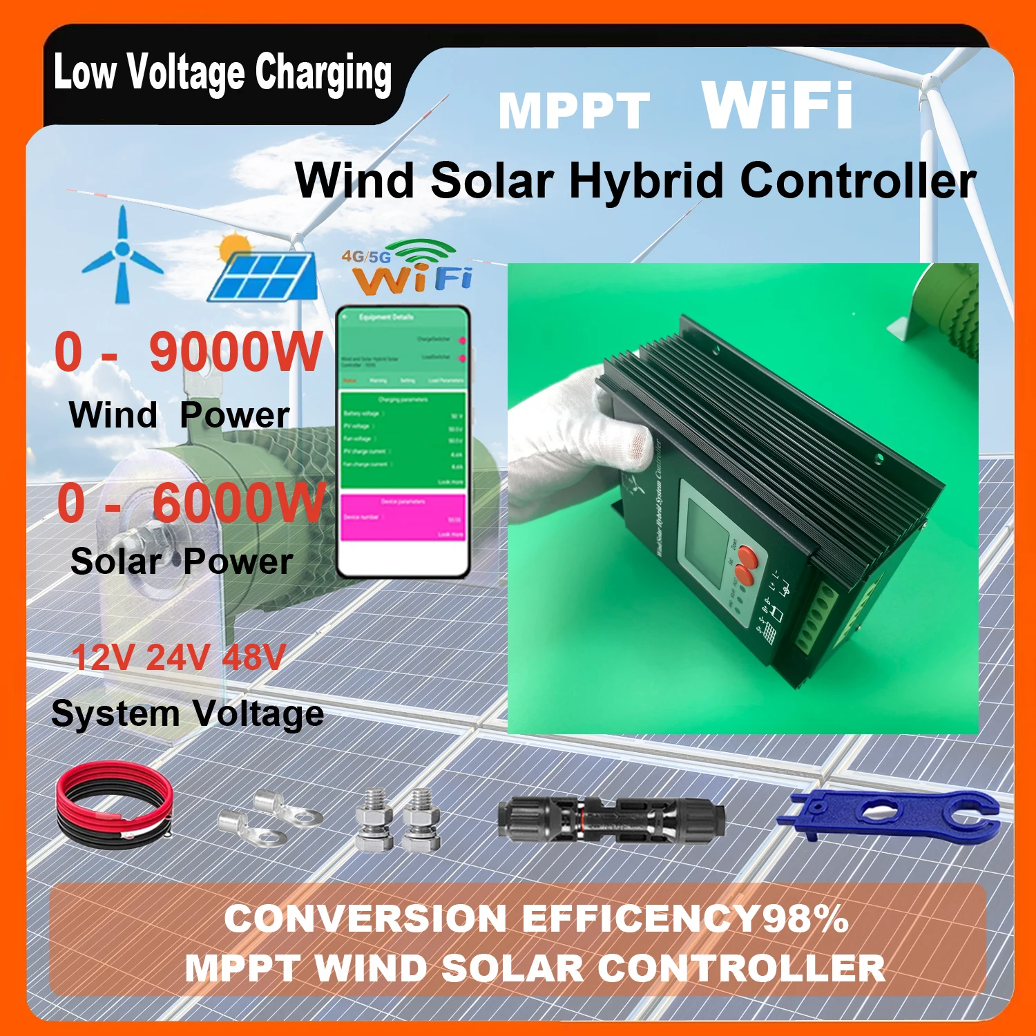 MPPT Wind Solar Hybrid Charge Controller 3KW 5KW 10KW 12V 24V 48V Regulator for Wind turbine Windmill Charging Battery
MPPT Wind Solar Hybrid Charge Controller 3KW 5KW 10KW 12V 24V 48V Regulator for Wind turbine Windmill Charging Battery