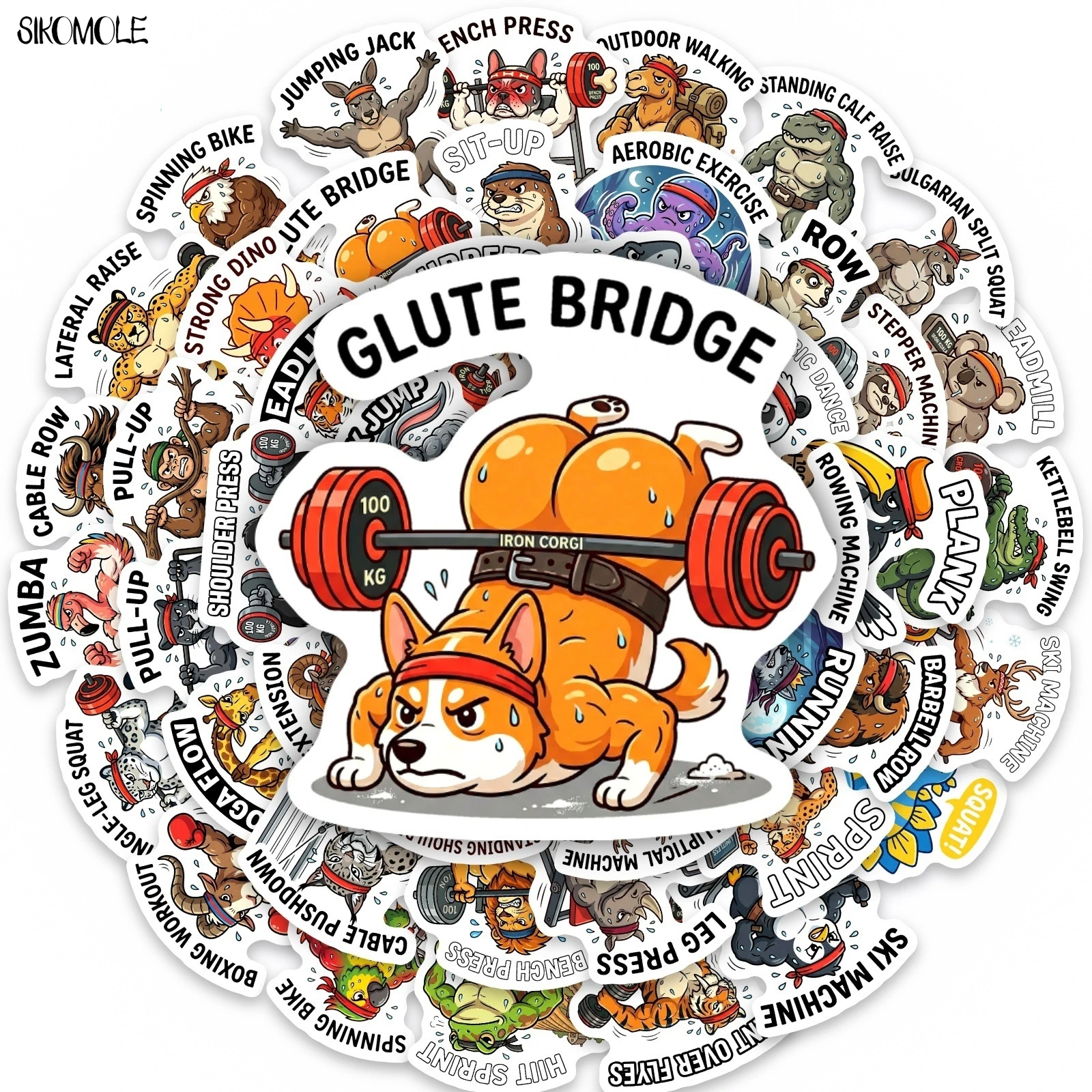 10/30/50PCS Cartoon Funny Animal Fitness Stickers Book DIY Skateboard Toys Guitar Luggage Suitcase Decoration Graffiti Sticker
10/30/50PCS Cartoon Funny Animal Fitness Stickers Book DIY Skateboard Toys Guitar Luggage Suitcase Decoration Graffiti Sticker