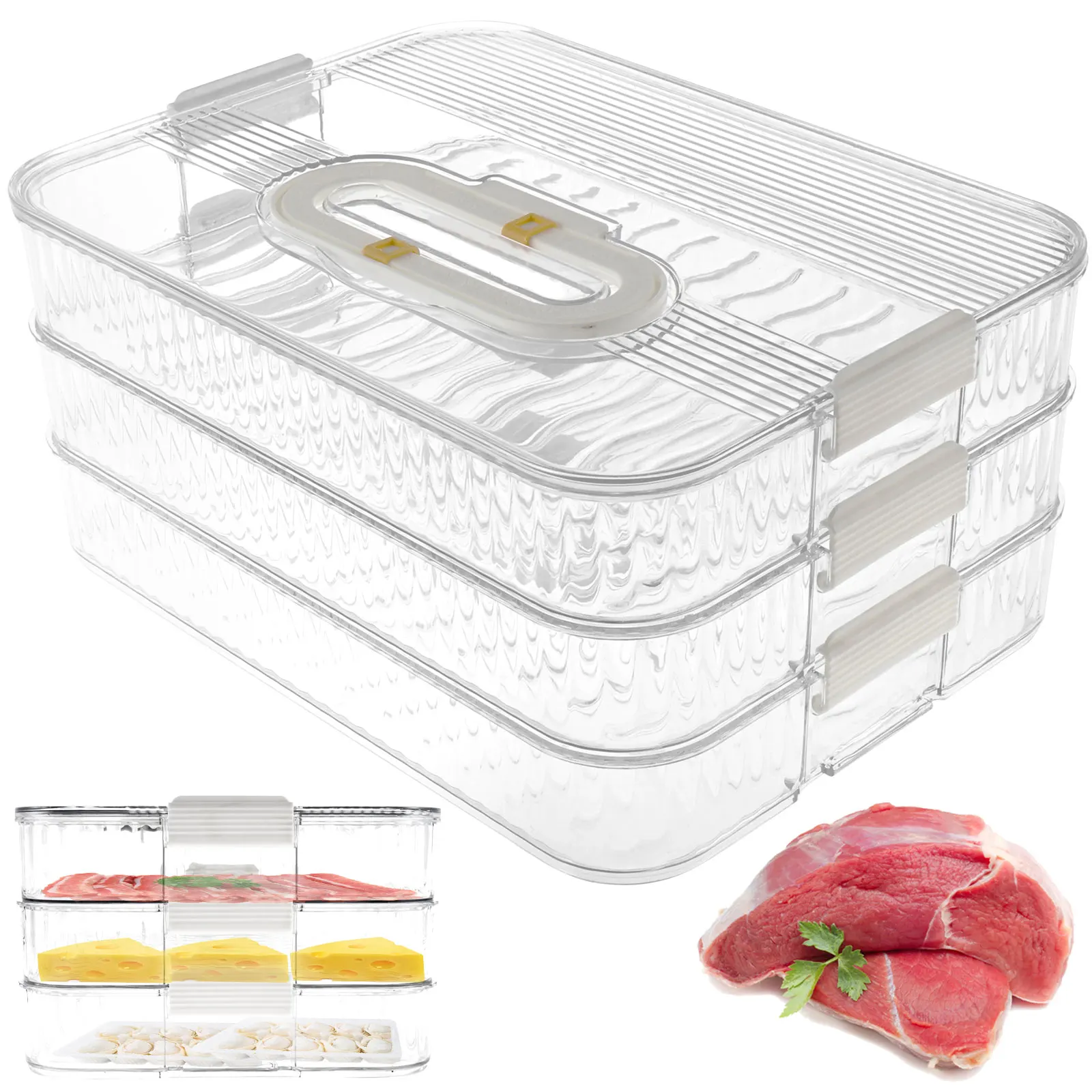 Food Keep Fresh Store Container 3 Layer Fresh Vegetable Frui Bacon Storage Box for Kitchen Fridge Deli Meat Storage Container
Food Keep Fresh Store Container 3 Layer Fresh Vegetable Frui Bacon Storage Box for Kitchen Fridge Deli Meat Storage Container