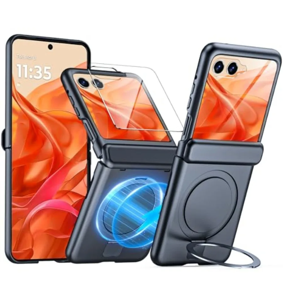 CENMASO for Motorola Razr 2025 Case/Razr 2024 Case with Hinge Protection and Built-in Screen Protector and Magnetic Ring Stand,
CENMASO for Motorola Razr 2025 Case/Razr 2024 Case with Hinge Protection and Built-in Screen Protector and Magnetic Ring Stand,