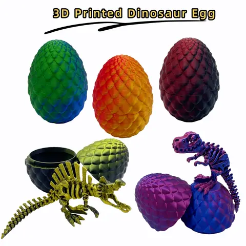 2-Piece 3D Printed Dinosaur Egg, with Joints That Can Be Linked, Suitable for Home Decoration, Christmas, Birthday Gifts.
