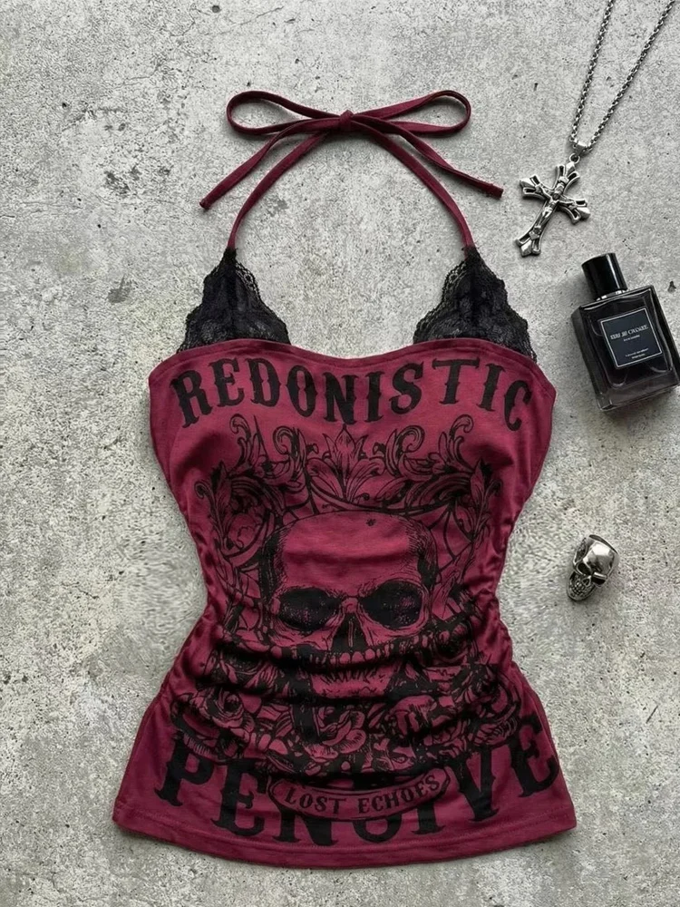 Subculture Vintage Millennium Early Style Spicy Girl Punk Strap Girl Summer Rock Fake Two piece Lace Hanging Neck Tank Top y2k
Subculture Vintage Millennium Early Style Spicy Girl Punk Strap Girl Summer Rock Fake Two piece Lace Hanging Neck Tank Top y2k