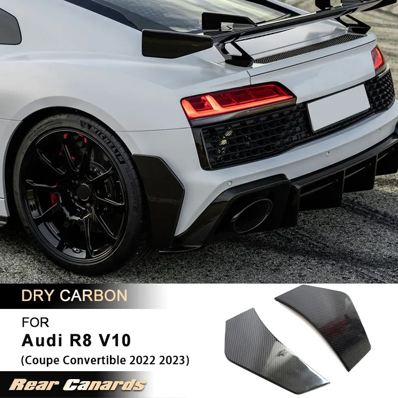 Задние канарды для бампера Audi R8 V10 Coupe Convertible 2022-2023, задние боковые сплиттеры, комплекты обвесов из препрег-карбона
Задние канарды для бампера Audi R8 V10 Coupe Convertible 2022-2023, задние боковые сплиттеры, комплекты обвесов из препрег-карбона