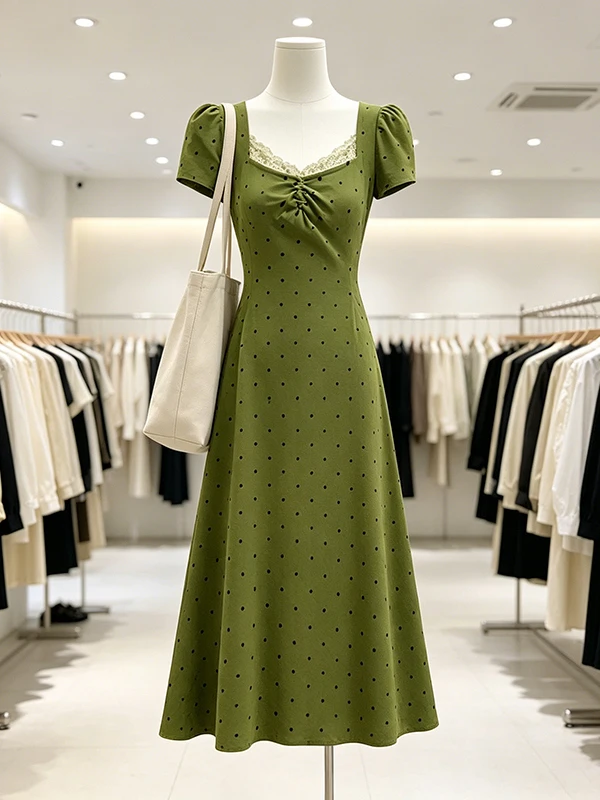 Large Size Summer New Vintage Ultra White Square Neck Polka Dot Slimming Knitted Long Dress Casual Commute Style A-Line Skirt
Large Size Summer New Vintage Ultra White Square Neck Polka Dot Slimming Knitted Long Dress Casual Commute Style A-Line Skirt