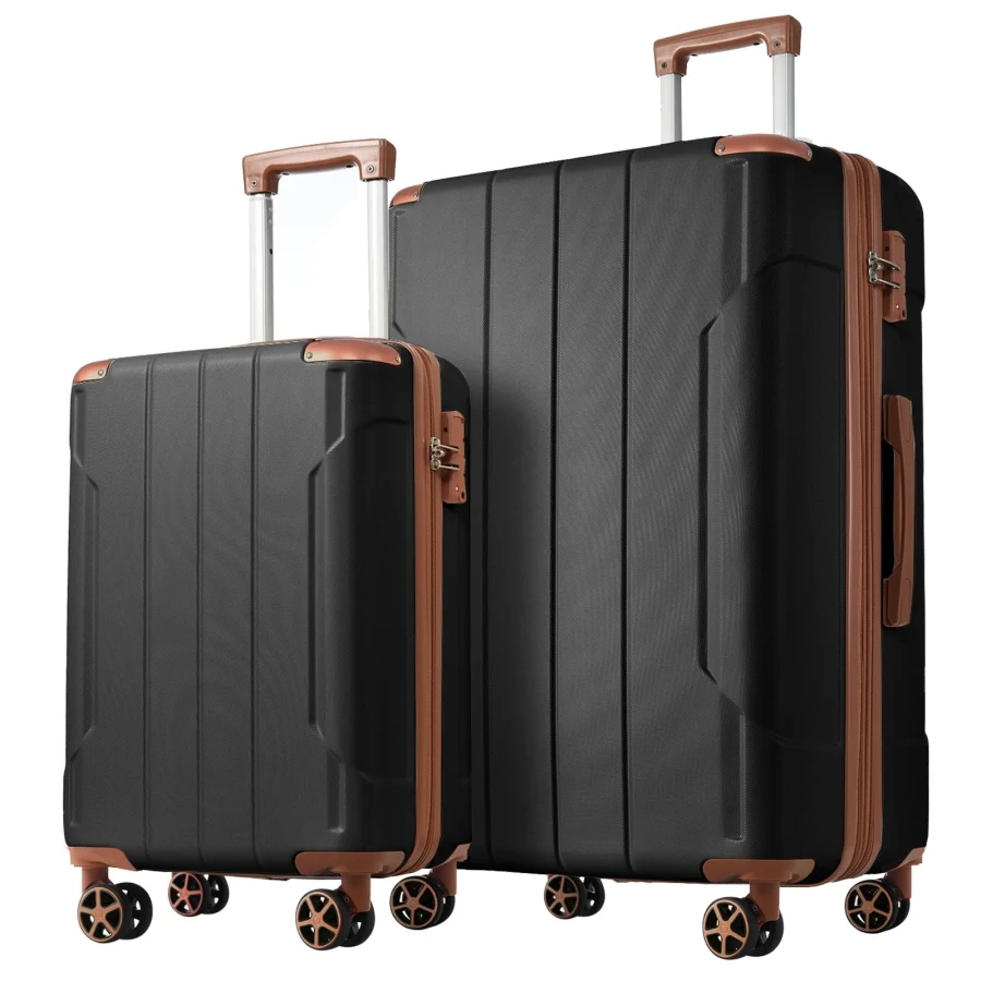 Hardshell ABS luggage sets for travel, black, expandable with TSA lock and spinner wheels
Hardshell ABS luggage sets for travel, black, expandable with TSA lock and spinner wheels