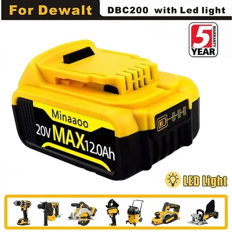 20V Rechargeable Power Tool Battery 6.0Ah for DeWalt, DCB205 DCB201 DCB203 Battery Compatible Battery replace
20V Rechargeable Power Tool Battery 6.0Ah for DeWalt, DCB205 DCB201 DCB203 Battery Compatible Battery replace