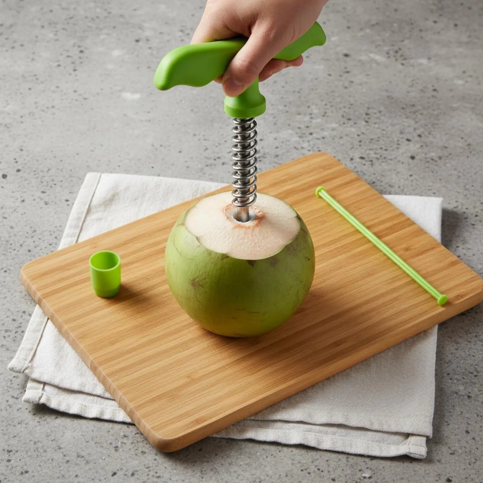 Coil Loaded Coconut Drill Effort Saving Fruit Tool Kitchen Utensil Safe to Use for Home Bar
Coil Loaded Coconut Drill Effort Saving Fruit Tool Kitchen Utensil Safe to Use for Home Bar