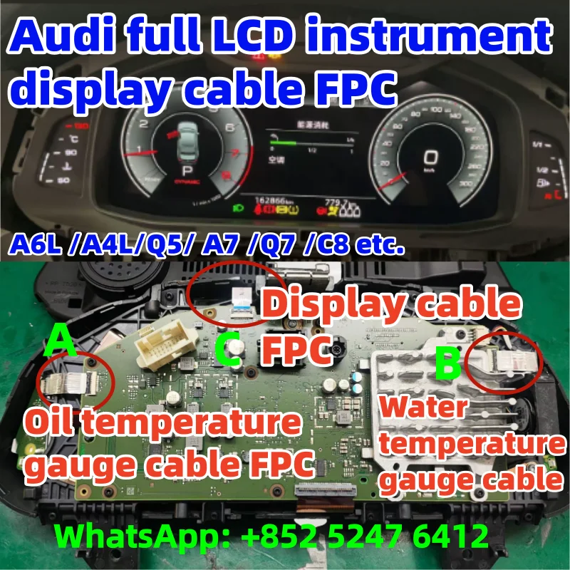 Для Audi полный кабель для дисплея прибора LcD FPC A6L/A4L/Q5/A7/Q7/c8 и т. д. Кабель разряда FPC 
Для Audi полный кабель для дисплея прибора LcD FPC A6L/A4L/Q5/A7/Q7/c8 и т. д. Кабель разряда FPC