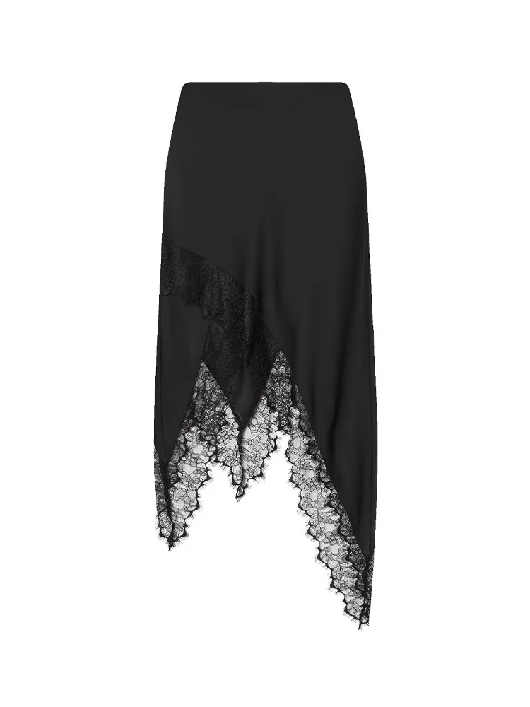 HH женская элегантная боковая молния кружевная асимметрия черная юбка весенняя женская уличная темпераментная повседневная юбка-миди со средней талией
HH женская элегантная боковая молния кружевная асимметрия черная юбка весенняя женская уличная темпераментная повседневная юбка-миди со средней талией