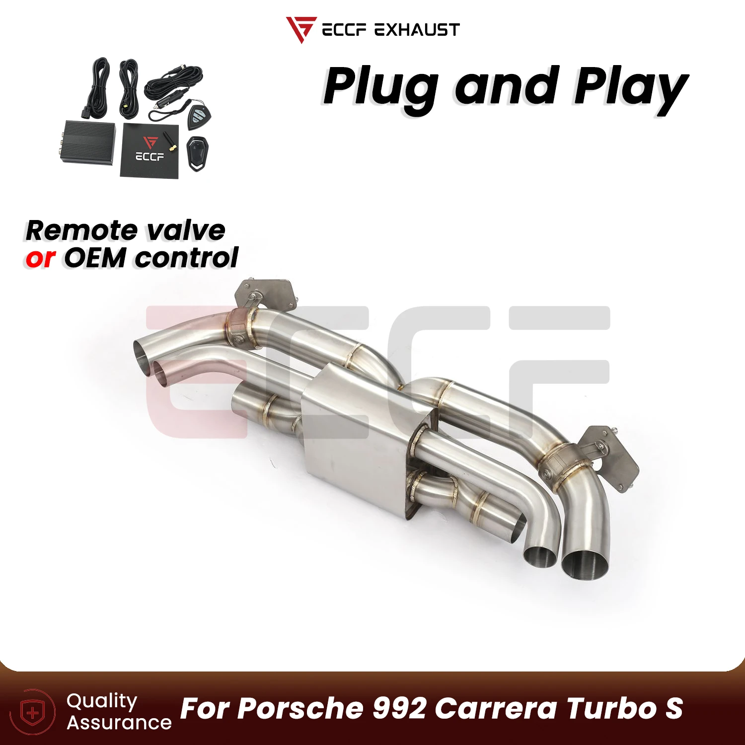 Sporty Stainless steel Catback exhaust For Porsche 992 Carrera Turbo S Square muffler design Plug and Play Performance Upgrade
Sporty Stainless steel Catback exhaust For Porsche 992 Carrera Turbo S Square muffler design Plug and Play Performance Upgrade