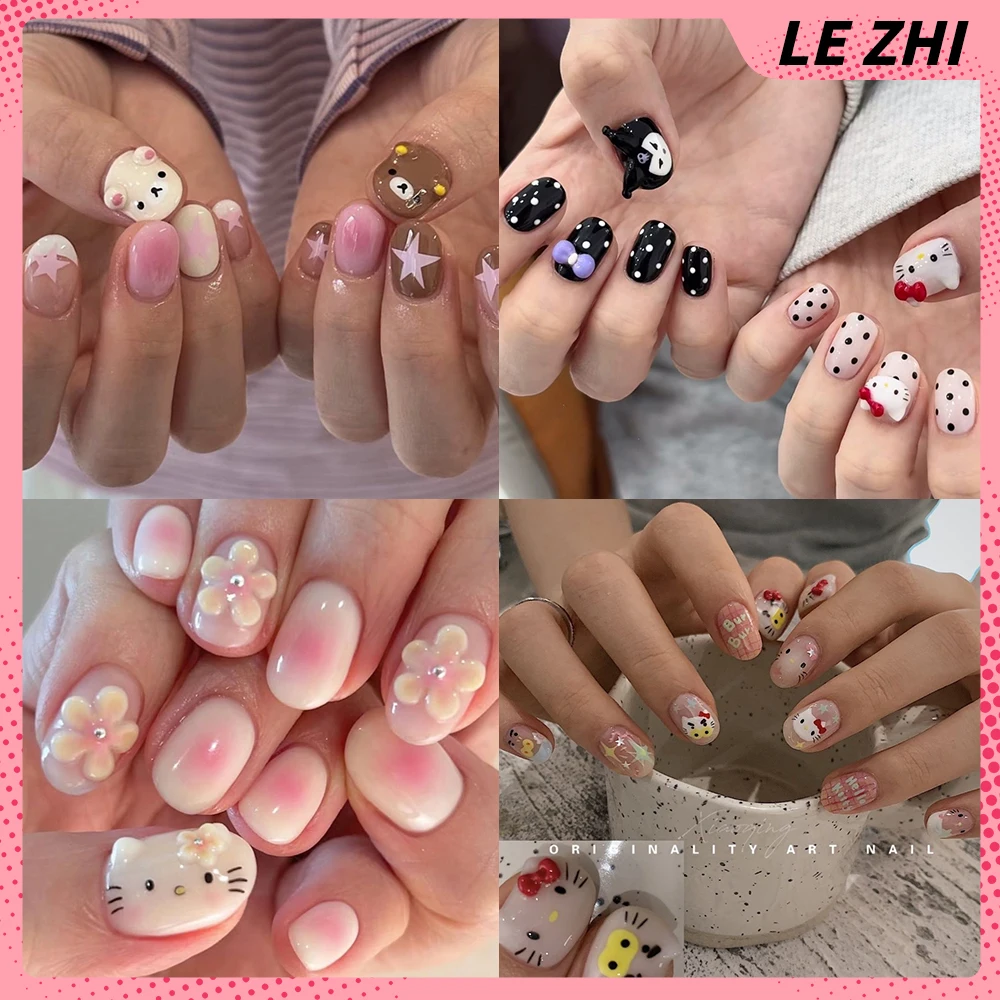 Cartoon Sanrio Hello Kitty Rilakkuma Handmade Nail Party Sticker Polka Point Flower Five-Pointed Star Bow Pearl Full Cover Nail
Cartoon Sanrio Hello Kitty Rilakkuma Handmade Nail Party Sticker Polka Point Flower Five-Pointed Star Bow Pearl Full Cover Nail