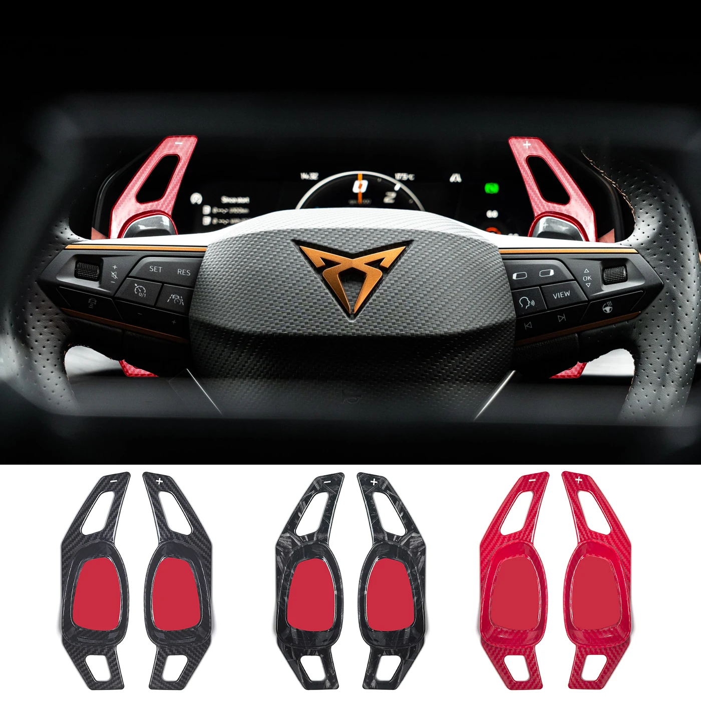 For 2021-2025 Cupra Formentor Leon Seat Ateca Cupra Steering Wheel Paddle Shifter ABS Carbon Fiber Extension accessories
For 2021-2025 Cupra Formentor Leon Seat Ateca Cupra Steering Wheel Paddle Shifter ABS Carbon Fiber Extension accessories