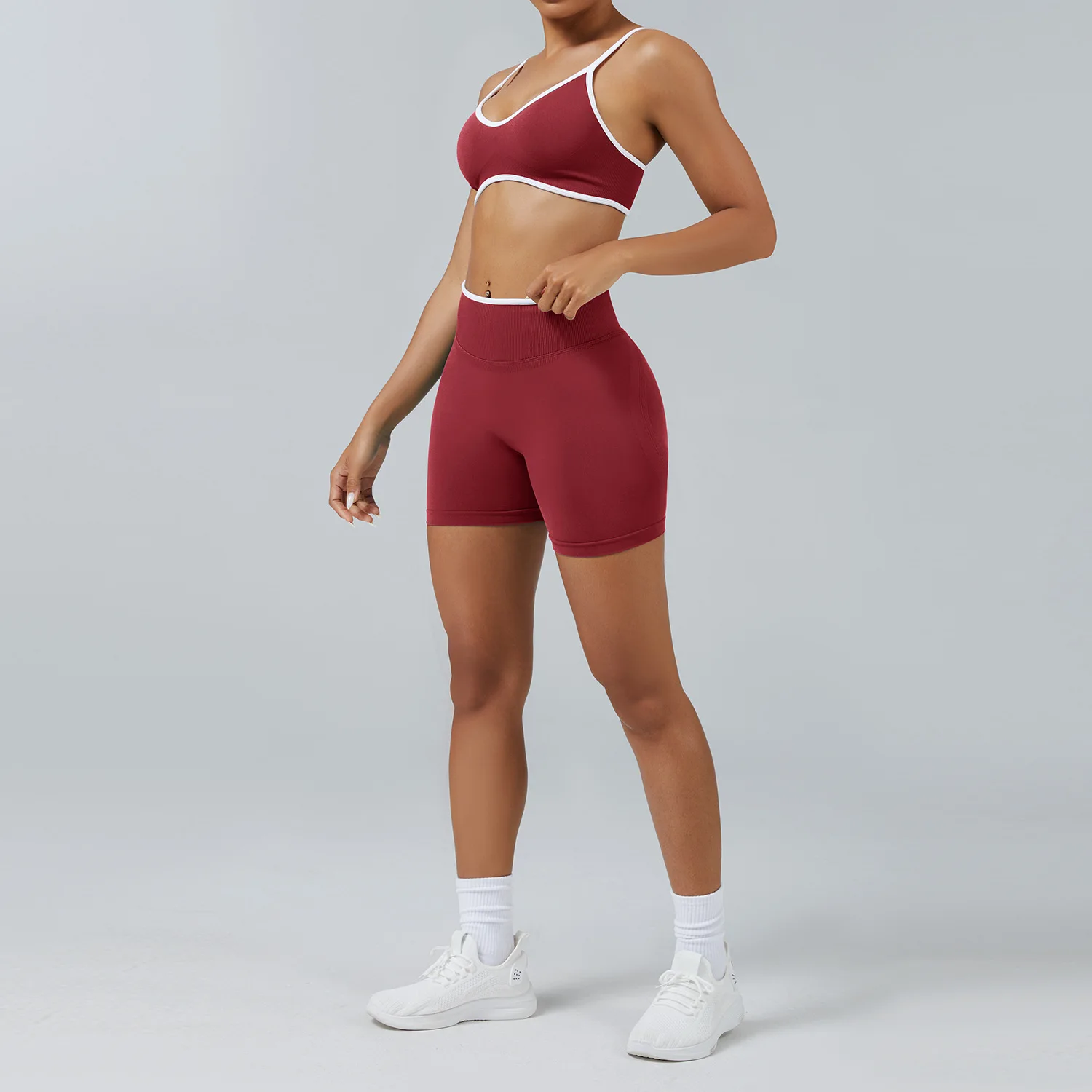 Te L0G0 2Pcs Women Yoga Set, Ruched Sports Bra & Scrunch Shorts High Elastic Fitness Running Cycling Wear
Te L0G0 2Pcs Women Yoga Set, Ruched Sports Bra & Scrunch Shorts High Elastic Fitness Running Cycling Wear