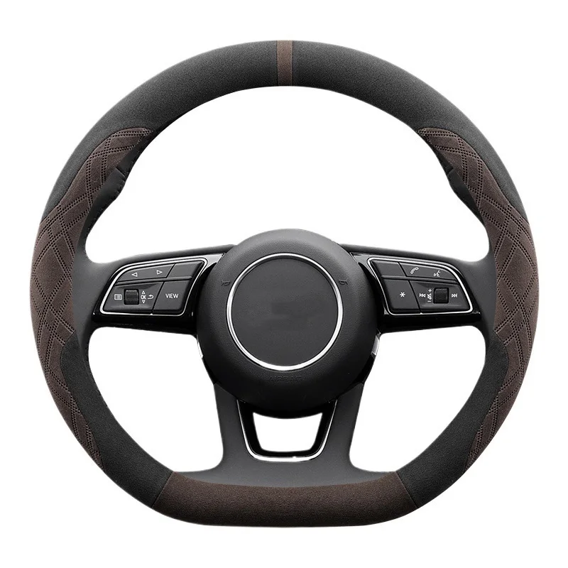 38cm Suede Steering Wheel Cover for HONDA Accord Brio Civic CRV HRV Fit Jazz N-Box Odyssey Pilot - Winter Anti-Freezing Car Grip
38cm Suede Steering Wheel Cover for HONDA Accord Brio Civic CRV HRV Fit Jazz N-Box Odyssey Pilot - Winter Anti-Freezing Car Grip
