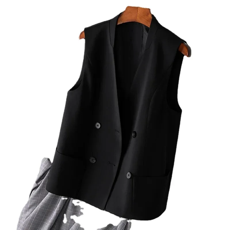 Fashion Double Breasted Women Vest New 2025 Autumn Slim Fit V Neck Formal Office Ladies Vest Coat Plus Size Jackets
Fashion Double Breasted Women Vest New 2025 Autumn Slim Fit V Neck Formal Office Ladies Vest Coat Plus Size Jackets