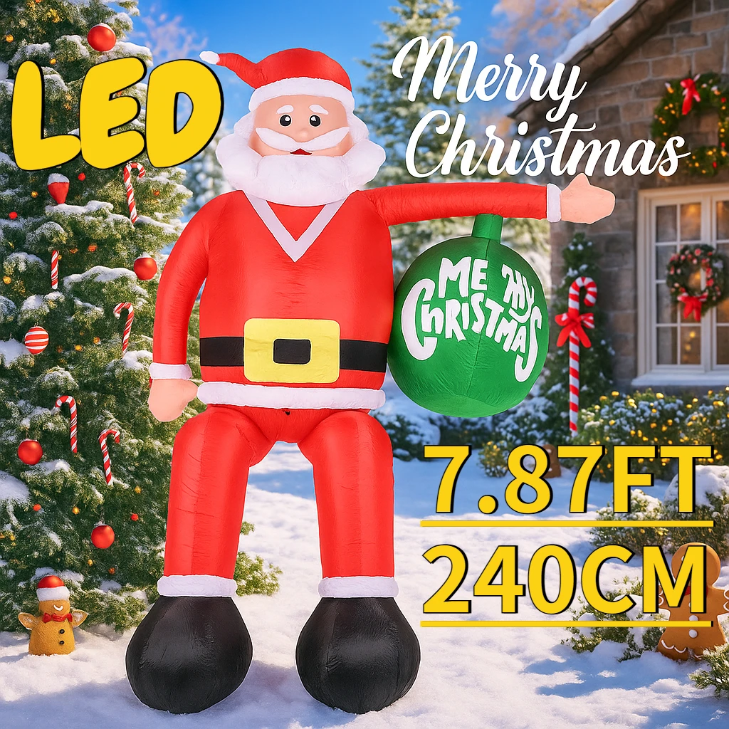7,87 фута рождественские праздничные надувные игрушки Санта-Клаус со светодиодной подсветкой товары для дома орнамент подарки Рождественский шар Рождественский двор украшение газона
7,87 фута рождественские праздничные надувные игрушки Санта-Клаус со светодиодной подсветкой товары для дома орнамент подарки Рождественский шар Рождественский двор украшение газона