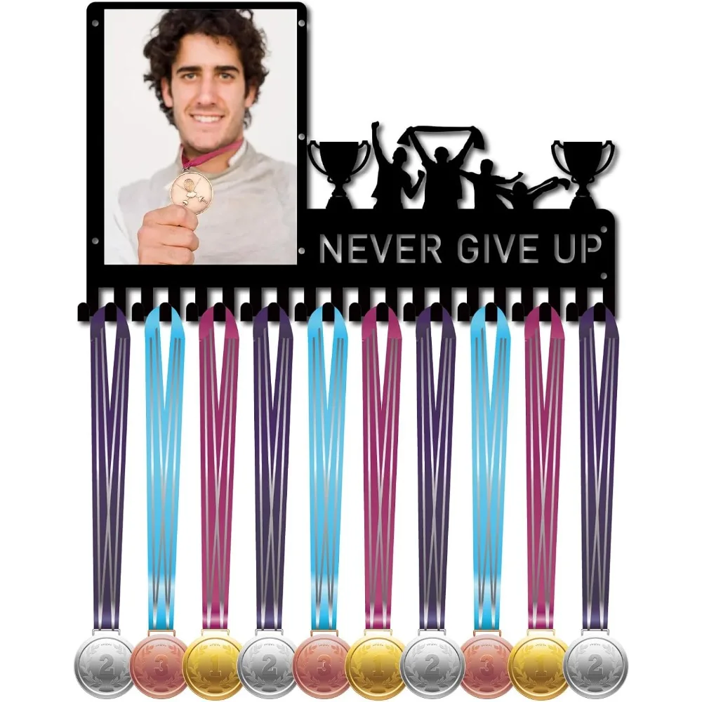 Iron Medal Holder 20 Hook Medal Display Hanger Rack with Photo Frame & Screws Black Trophy 250x420mm Hole: 5mm
Iron Medal Holder 20 Hook Medal Display Hanger Rack with Photo Frame & Screws Black Trophy 250x420mm Hole: 5mm