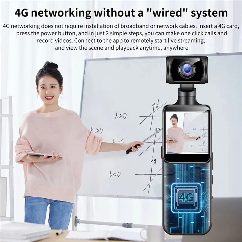 4G Portable Digital Camera 2K, Pocket Motion Cam, 180-Degree Rotation, Bike & Driver Recorder, Body-Worn Camera With 64G Storage
4G Portable Digital Camera 2K, Pocket Motion Cam, 180-Degree Rotation, Bike & Driver Recorder, Body-Worn Camera With 64G Storage