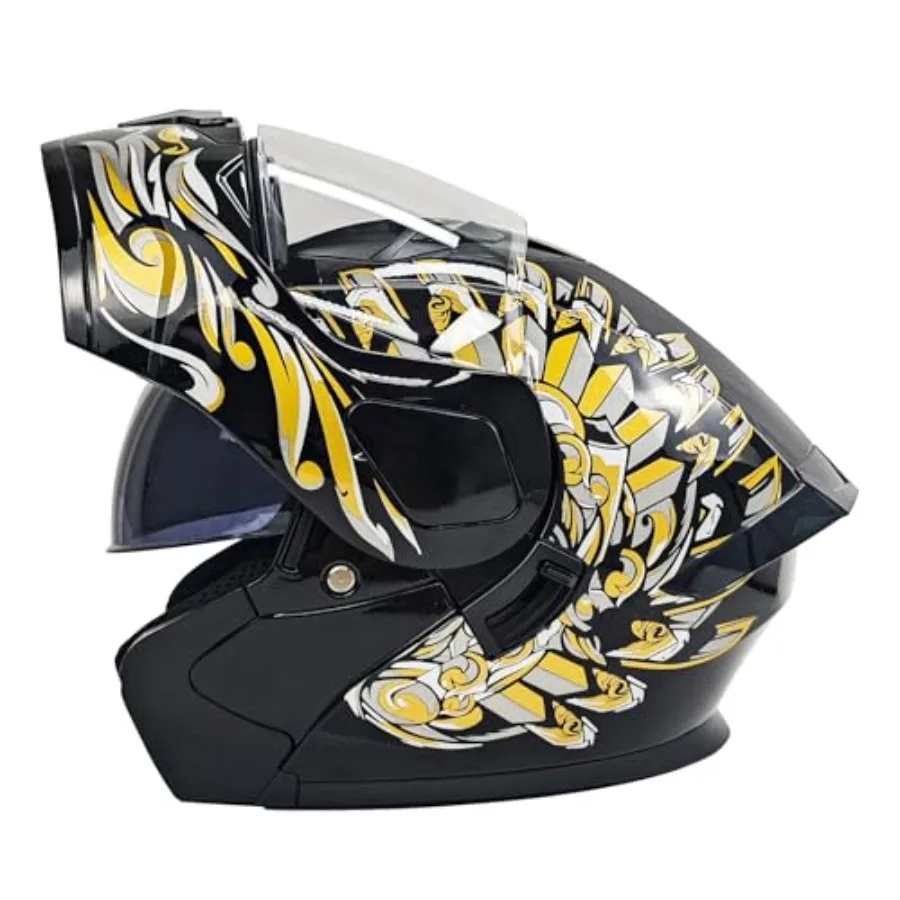 Modular Motorcycle Full Face Helmet for Street Bike Scooter Moped ATV Dirt Bike, Polycarbonate Shell, Matte Black, Flip-Up Dual
Modular Motorcycle Full Face Helmet for Street Bike Scooter Moped ATV Dirt Bike, Polycarbonate Shell, Matte Black, Flip-Up Dual
