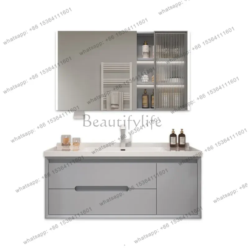 Cream wind toilet washstand Solid wood bathroom cabinet Rock slab ceramic seamless integrated basin Smart mirror cabinet
Cream wind toilet washstand Solid wood bathroom cabinet Rock slab ceramic seamless integrated basin Smart mirror cabinet