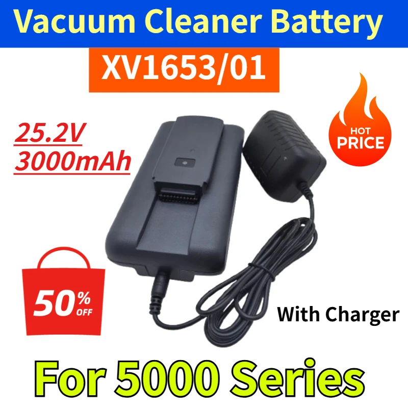 25.2V 3000mAh Vacuum Cleaner Battery XV1653/01 for 5000 Series with Charger
25.2V 3000mAh Vacuum Cleaner Battery XV1653/01 for 5000 Series with Charger