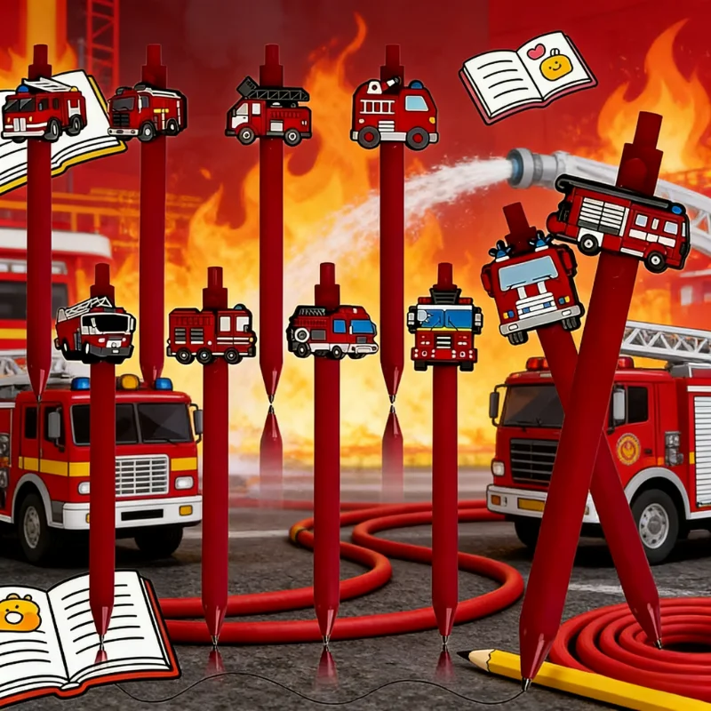 5/10pcs fire truck series retractable ballpoint pens, press type ballpoint pens, as office gifts for teachers and colleagues.
5/10pcs fire truck series retractable ballpoint pens, press type ballpoint pens, as office gifts for teachers and colleagues.