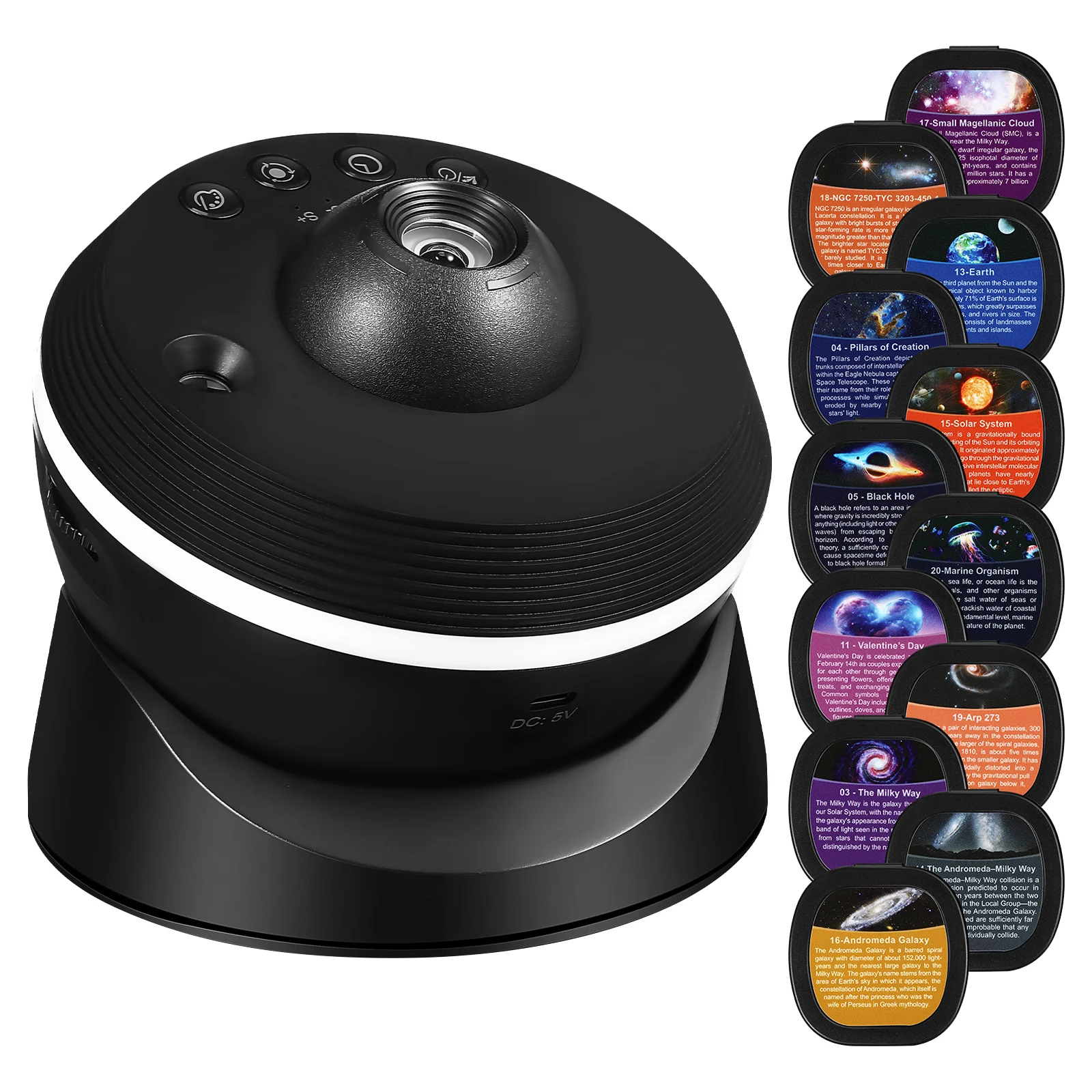 Projection Lamp Space Ball Light Adjustable Clarity Flexible Angle Interchangeable Discs Timer Control for Bedroom
Projection Lamp Space Ball Light Adjustable Clarity Flexible Angle Interchangeable Discs Timer Control for Bedroom