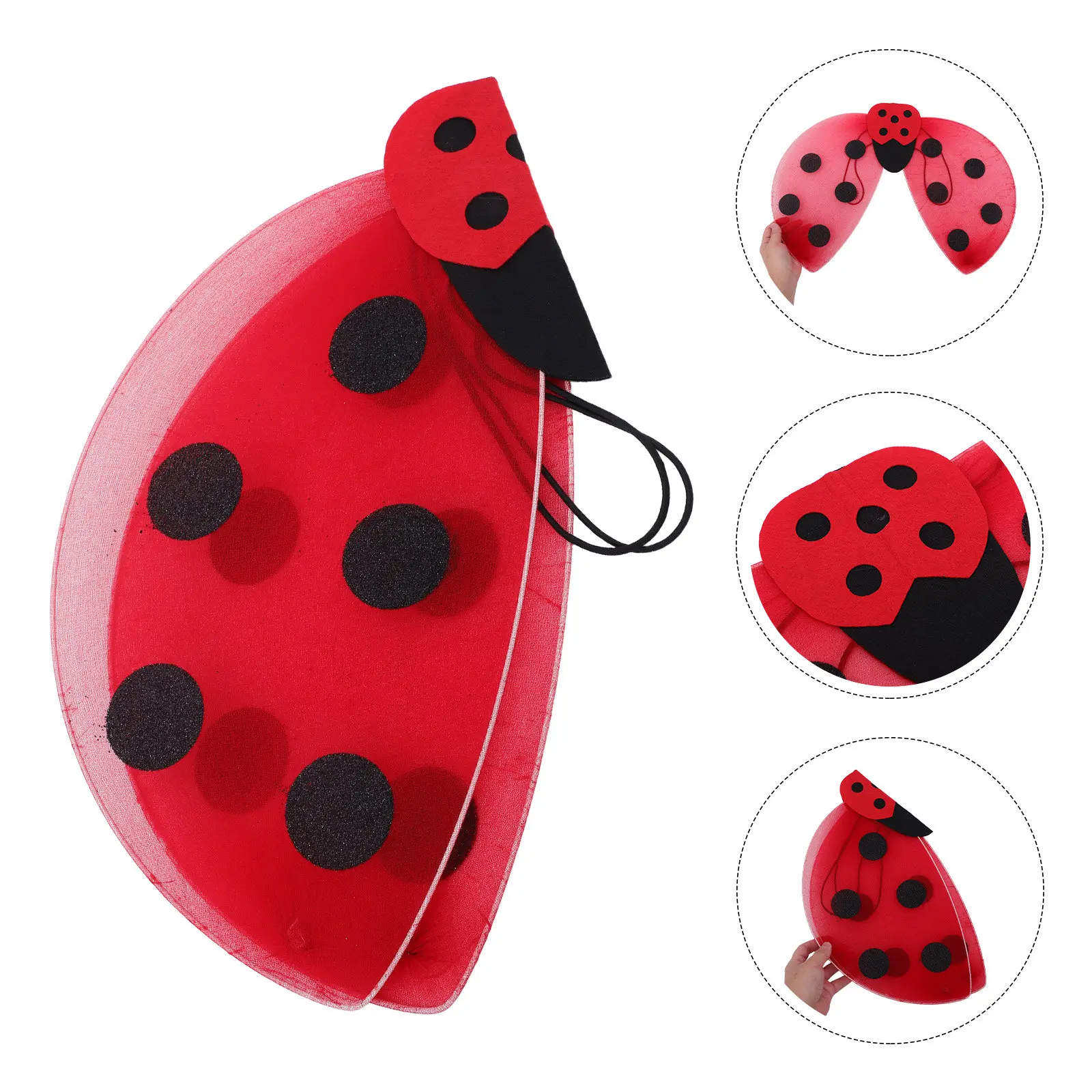 2Pcs Foldable Mesh Ladybug Wings for Lightweight Insect Costume Wings for Stage Performance Festival Party Pretend Play Bug
2Pcs Foldable Mesh Ladybug Wings for Lightweight Insect Costume Wings for Stage Performance Festival Party Pretend Play Bug