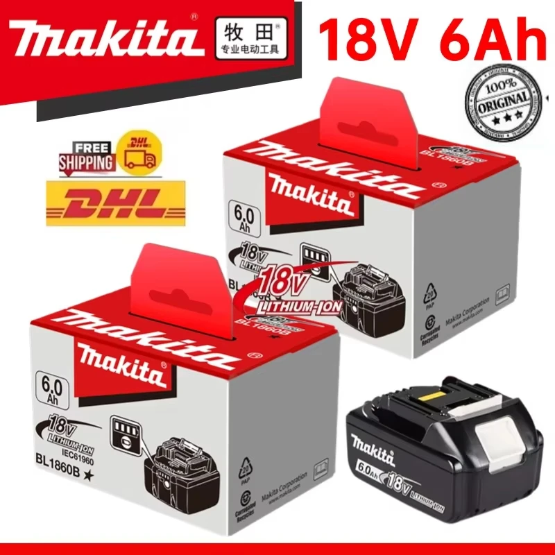 100% Original Makita 6Ah/5Ah for Makita 18V Battery BL1830B BL1850B BL1850 BL1840 BL1860 BL1815 Replacement Lithium Battery
100% Original Makita 6Ah/5Ah for Makita 18V Battery BL1830B BL1850B BL1850 BL1840 BL1860 BL1815 Replacement Lithium Battery