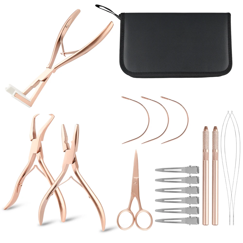 ARLANY Tape In Extension Pliers Kit Hair Threader Loop Tool Microlink Pliers with Metal Hair Clips Thread Cutting Scissors
ARLANY Tape In Extension Pliers Kit Hair Threader Loop Tool Microlink Pliers with Metal Hair Clips Thread Cutting Scissors