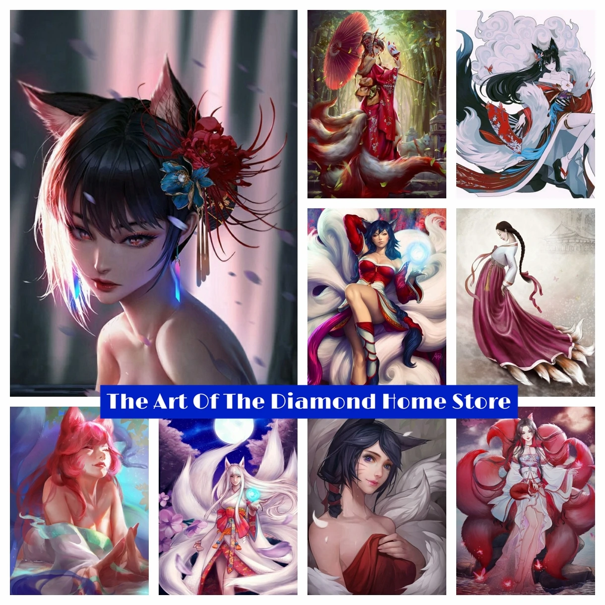 Kitsune 5D AB Drills Diamond Art Painting Fantasy Ancient Gumiho Nine Tailed Fox Anime Embroidery Cross Stitch Kit Home Decor
Kitsune 5D AB Drills Diamond Art Painting Fantasy Ancient Gumiho Nine Tailed Fox Anime Embroidery Cross Stitch Kit Home Decor