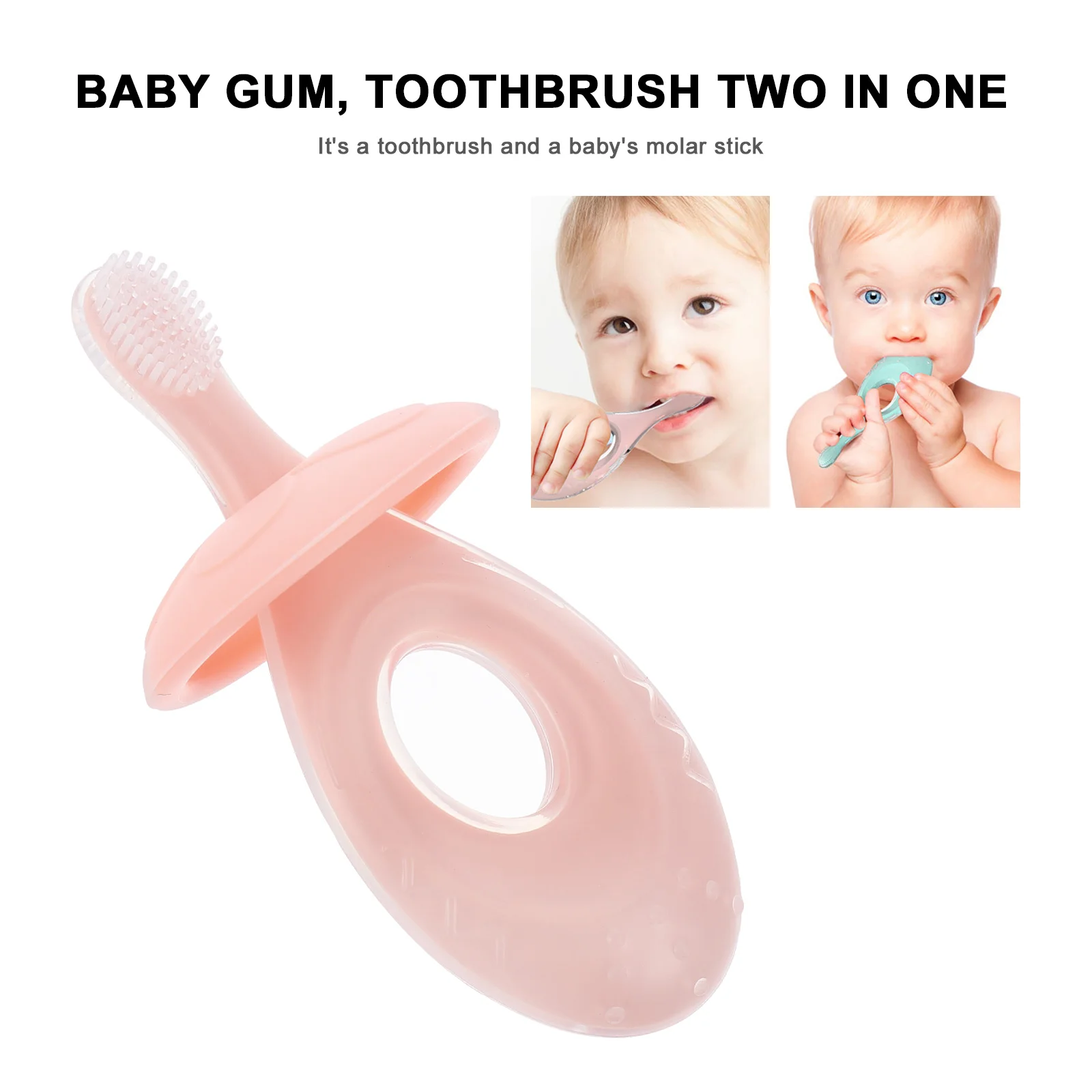 Baby Silicone Toothbrush Soft Bristle Kids Pink Silica Gel Training with Protector
Baby Silicone Toothbrush Soft Bristle Kids Pink Silica Gel Training with Protector