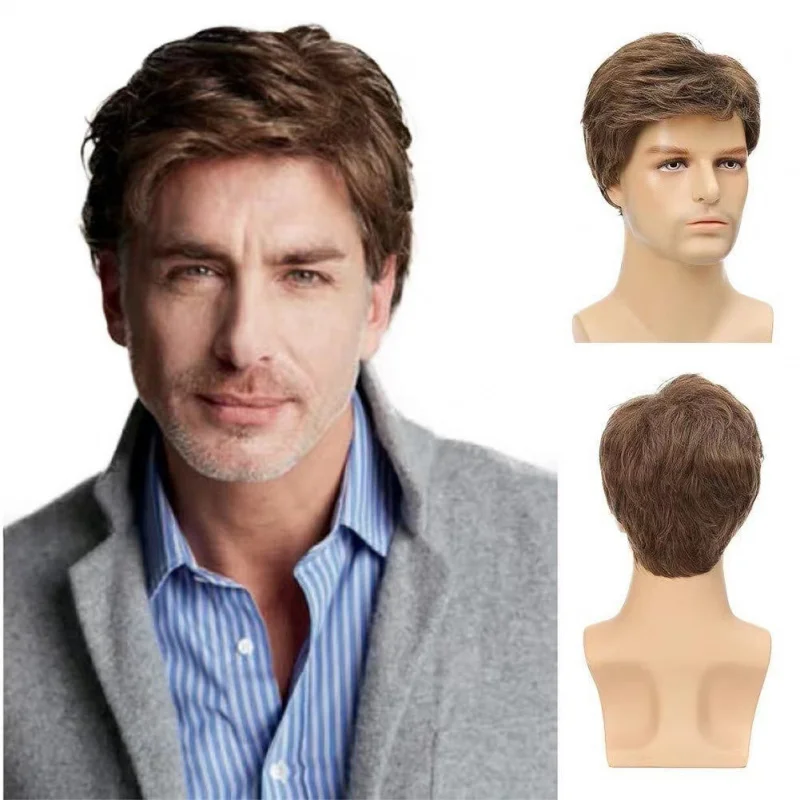 New style wig, fashionable short hair with side bangs, stylish men's wigs
New style wig, fashionable short hair with side bangs, stylish men's wigs