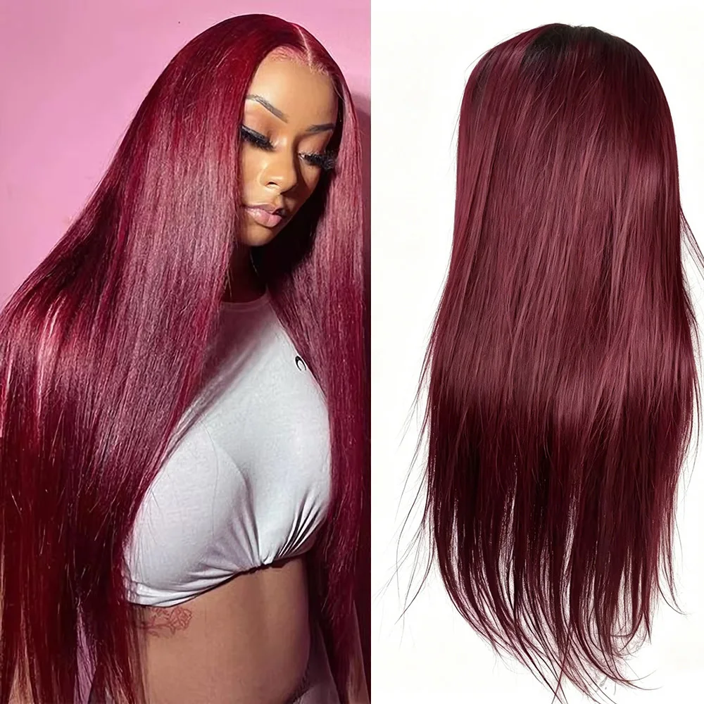99J Burgundy Straight Human Hair Lace Front Wigs For Women 13x6 HD Transparent Lace Front Wig Pre Plucked Natural Baby Hair 13x4 Lace Frontal Wig Glueless Soft Silky Real Human Hair Wigs Daily Party Wedding
99J Burgundy Straight Human Hair Lace Front Wigs For Women 13x6 HD Transparent Lace Front Wig Pre Plucked Natural Baby Hair 13x4 Lace Frontal Wig Glueless Soft Silky Real Human Hair Wigs Daily Party Wedding