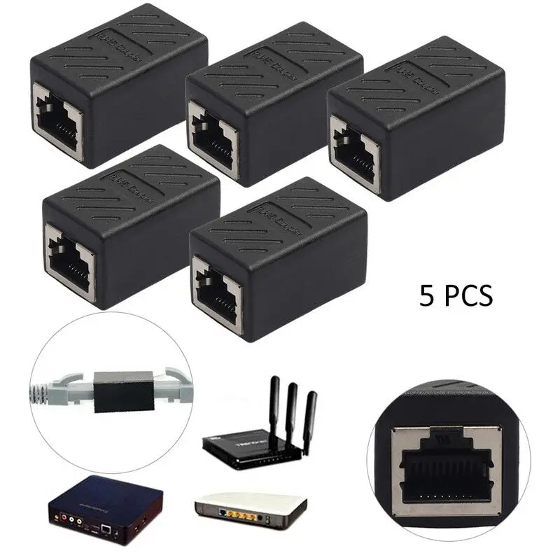 5Pcs Extender Connector Ethernet Cat5e RJ-45 Female Network LAN Connector 3.8*2cm Cable Jacks Plug Plastic Durable
5Pcs Extender Connector Ethernet Cat5e RJ-45 Female Network LAN Connector 3.8*2cm Cable Jacks Plug Plastic Durable