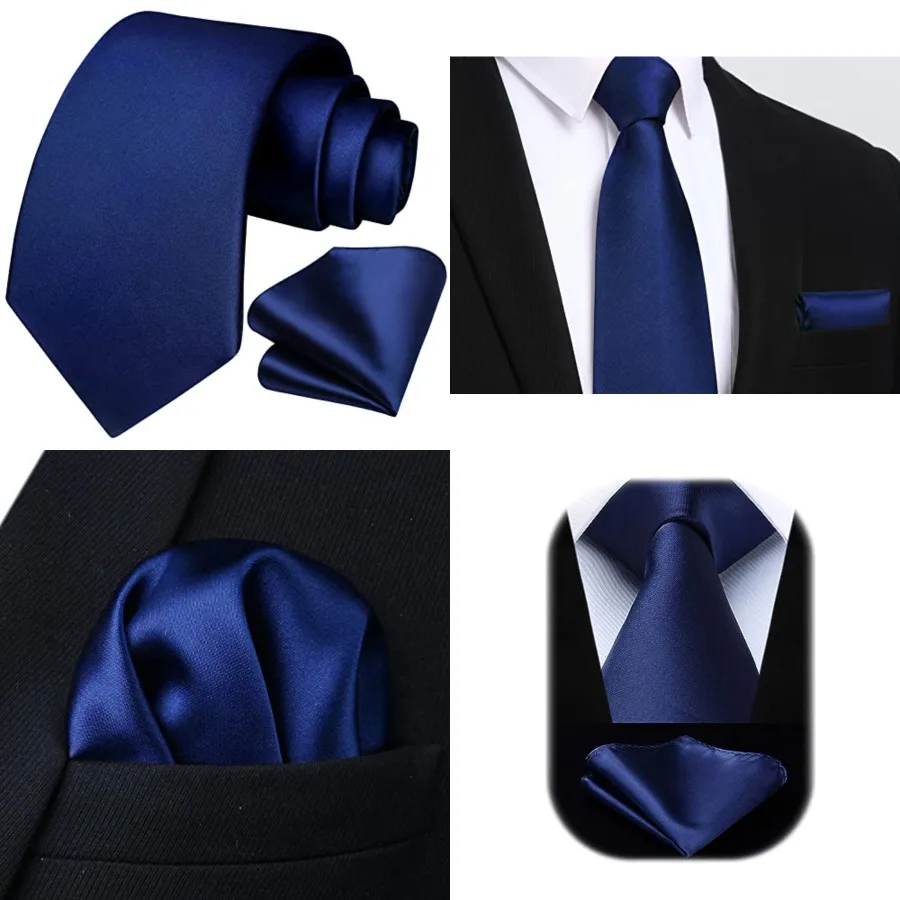Mens Solid Color Ties Formal Satin Necktie and Pocket Square Set Classic Wedding Business Tie & Handkerchief,Regular, 59 inches length,E-navy Blue
Mens Solid Color Ties Formal Satin Necktie and Pocket Square Set Classic Wedding Business Tie & Handkerchief,Regular, 59 inches length,E-navy Blue