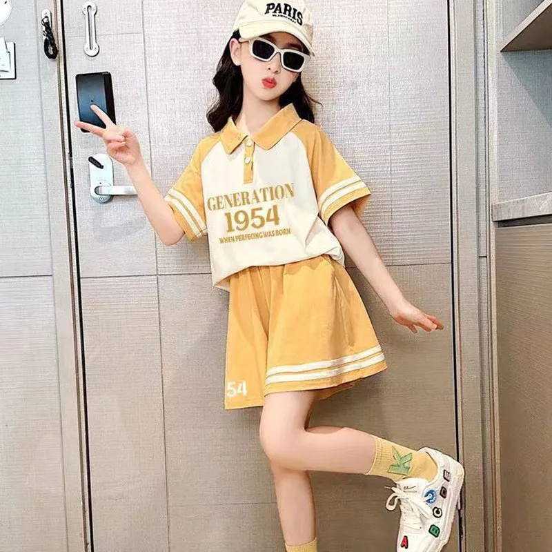 Girls Summer Clothing Sets Cotton Polo T-shirt + Shorts New Fashion Two-Pieces Suits Children Korean Outfits Teen Kids Costumes
Girls Summer Clothing Sets Cotton Polo T-shirt + Shorts New Fashion Two-Pieces Suits Children Korean Outfits Teen Kids Costumes
