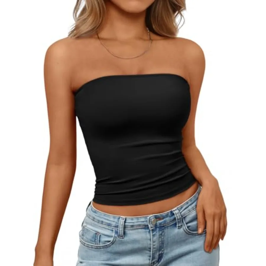 Trendy Queen Women's Strapless Bandeau Crop Top
Trendy Queen Women's Strapless Bandeau Crop Top