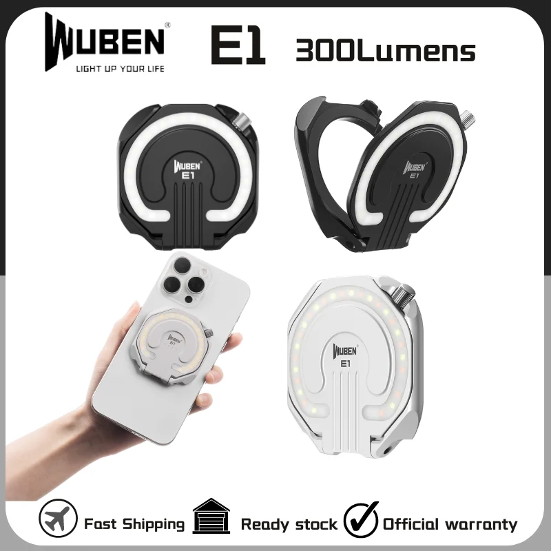 WUBEN E1 EDC мини-фонарик, перезаряжаемый 300 Люмен LED Selfie светильник портативный кольцевой фонарик для телефона, 3 магнитных режима
WUBEN E1 EDC мини-фонарик, перезаряжаемый 300 Люмен LED Selfie светильник портативный кольцевой фонарик для телефона, 3 магнитных режима
